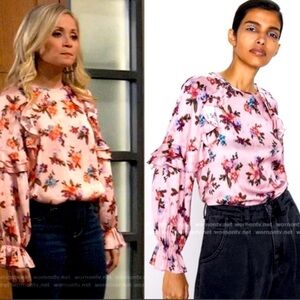 Zara “Worn on TV” Long Sleeve Floral Blouse Size Small Feminine Fairy